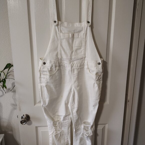 Arizona Jean's White Ripped Overalls XL - Picture 2 of 10
